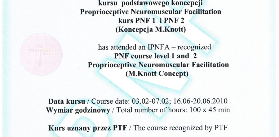 Certyfikat PNF