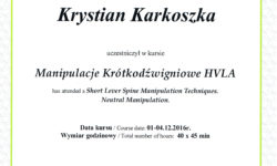 Certyfikat Osteopatia